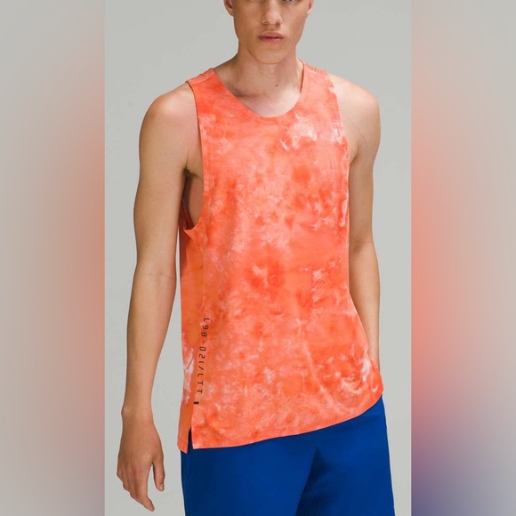 Lululemon Always Agile‎ Tank Spray Dye Diamond Dye White Warm Coral szXL - Picture 1 of 7
